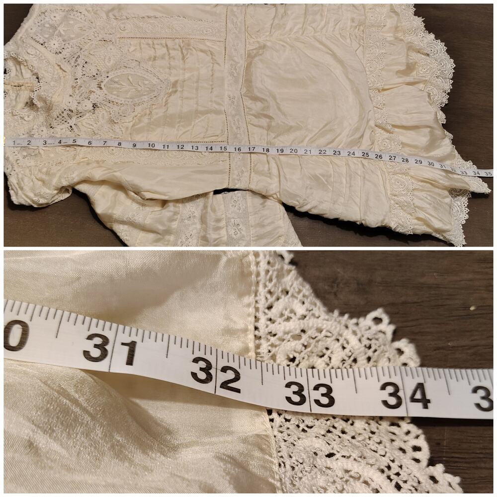 Loveshackfancy Harmon Silk Victorian High Neck Lace Mini Dress White Cream Sz 10 - Picture 10 of 16